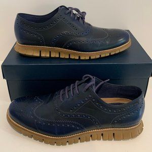 Cole Haan Men's ZERØGRAND Wingtip Ox (Peacoat & Rubber Colorway) - Size 10